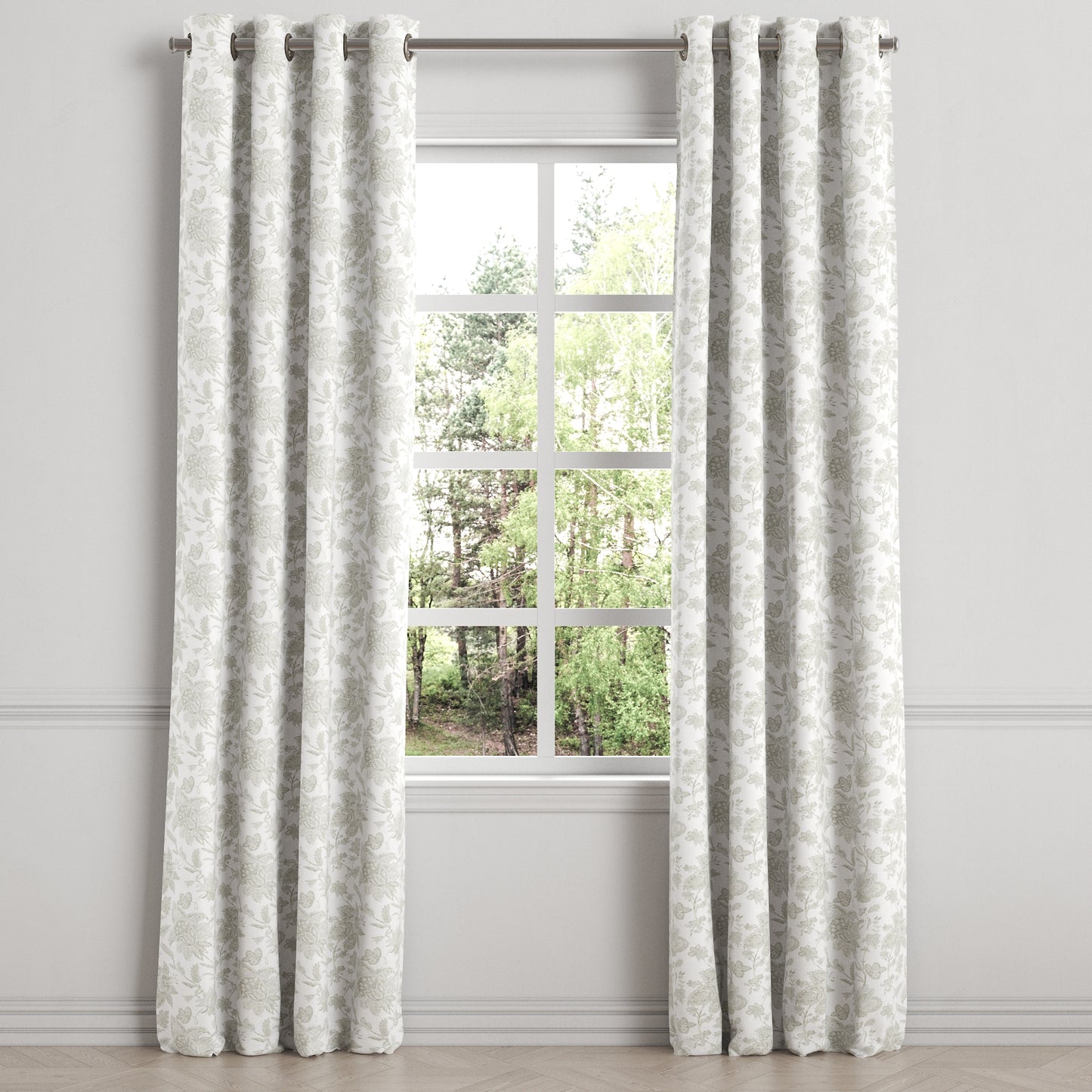 Grommet Drapery in Toile - Rich Cream