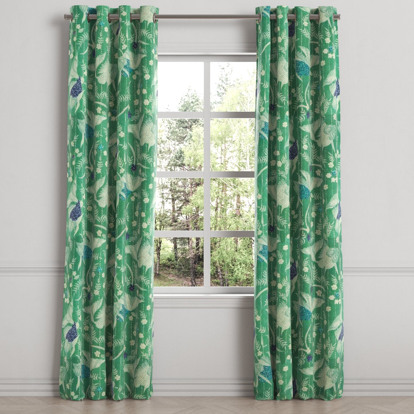 Grommet Drapery in Koi Pond - Green