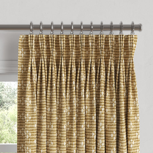 Pinch Pleat Drapery in Ditsy - Saddle