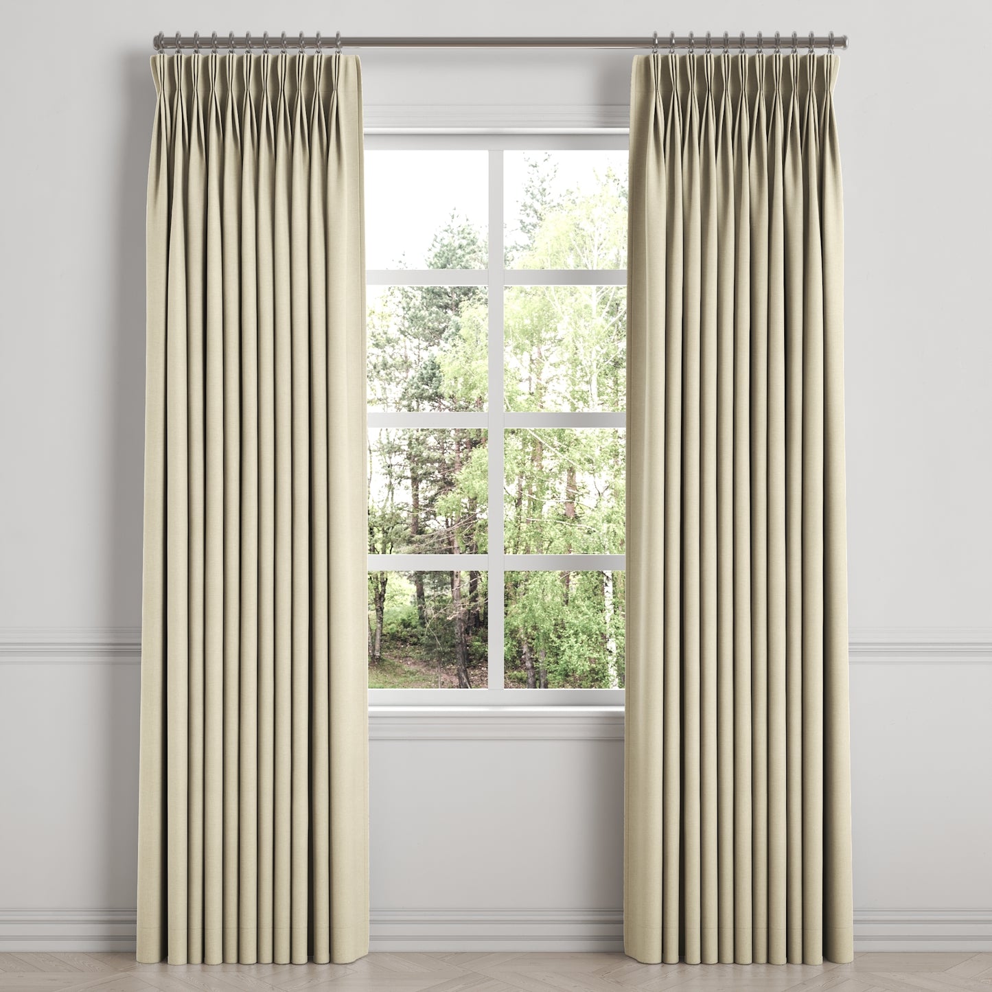 Pinch Pleat Drapery in Lush Linen - Mushroom