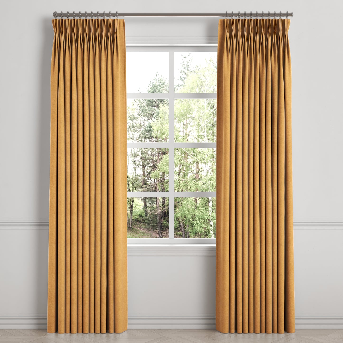 Pinch Pleat Drapery in Lush Linen - Turmeric