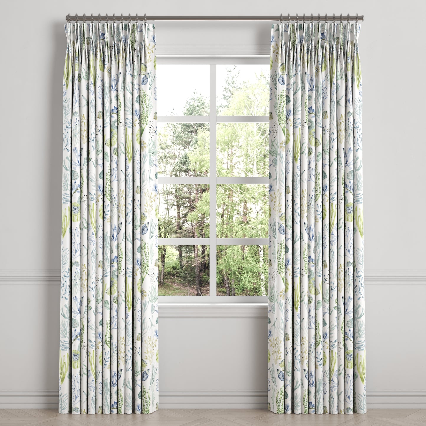 Pinch Pleat Drapery in Montauk - Green