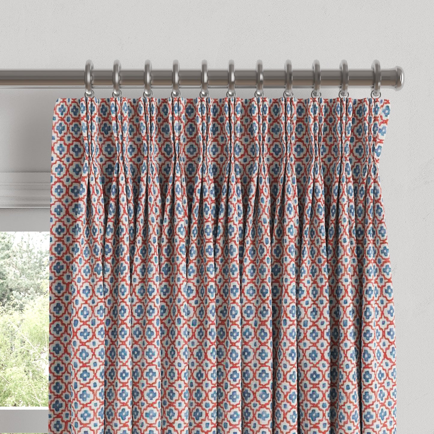 Pinch Pleat Drapery in Positive Print - Americana