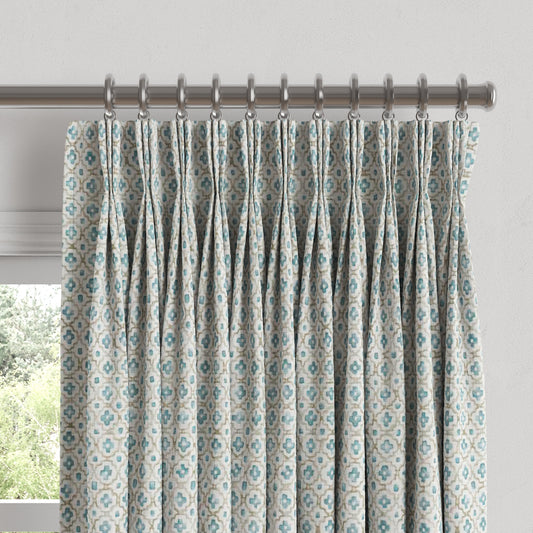 Pinch Pleat Drapery in Positive Print - Rain