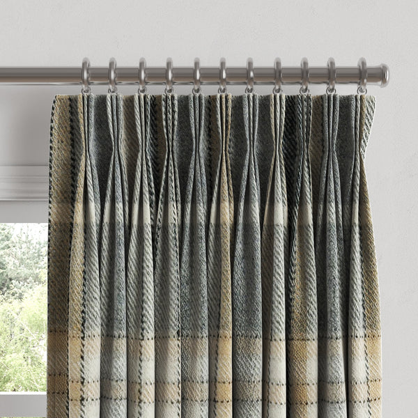 Pinch Pleat Drapery in Tartan Thunder Loom Decor