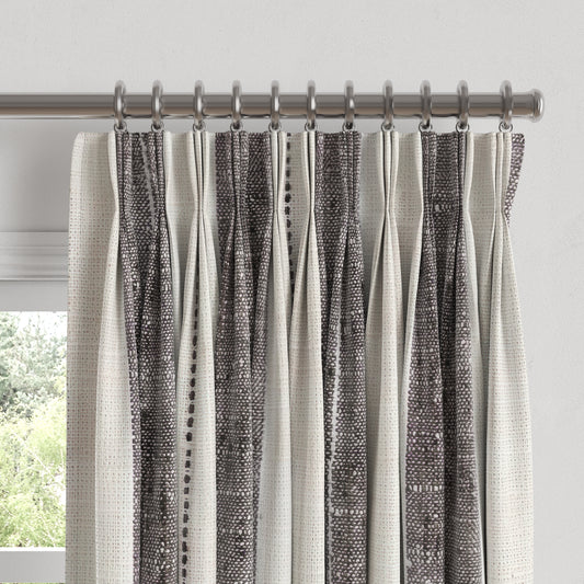 Pinch Pleat Drapery in French Laundry Stripe - Midnights
