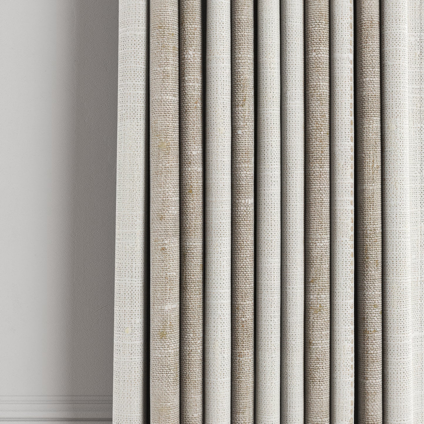 Pinch Pleat Drapery in French Laundry Stripe - Champagne