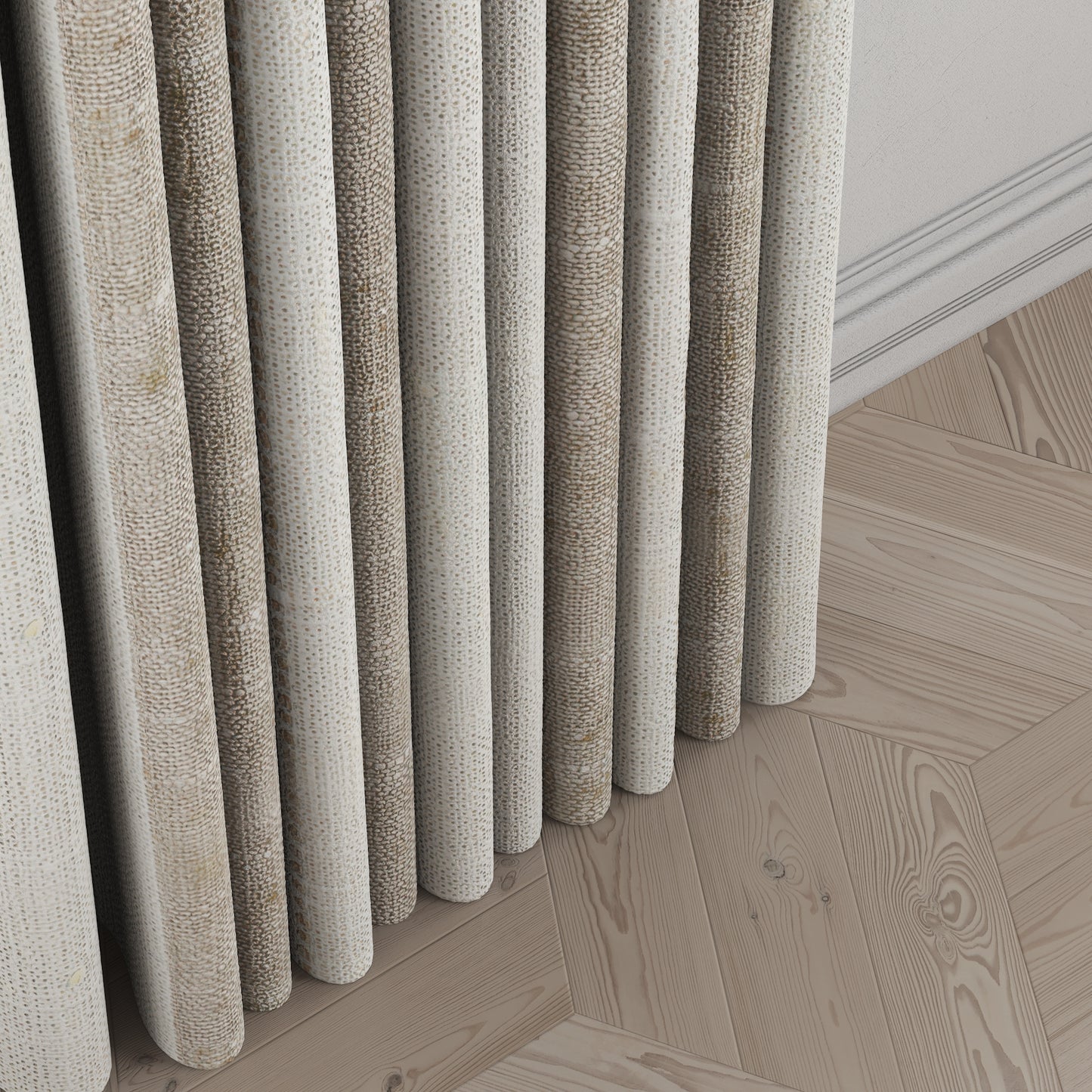Pinch Pleat Drapery in French Laundry Stripe - Champagne