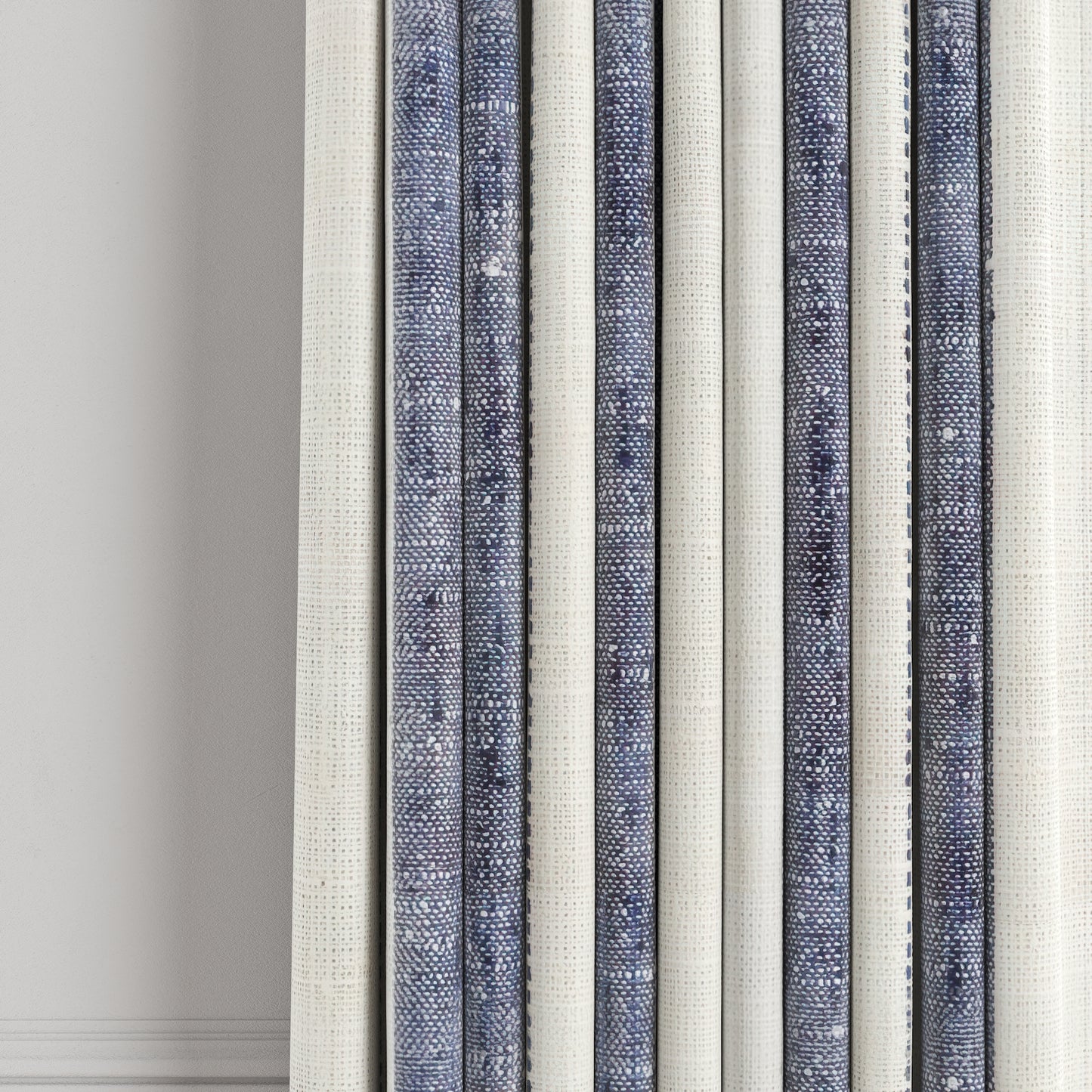 Pinch Pleat Drapery in French Laundry Stripe - Navy