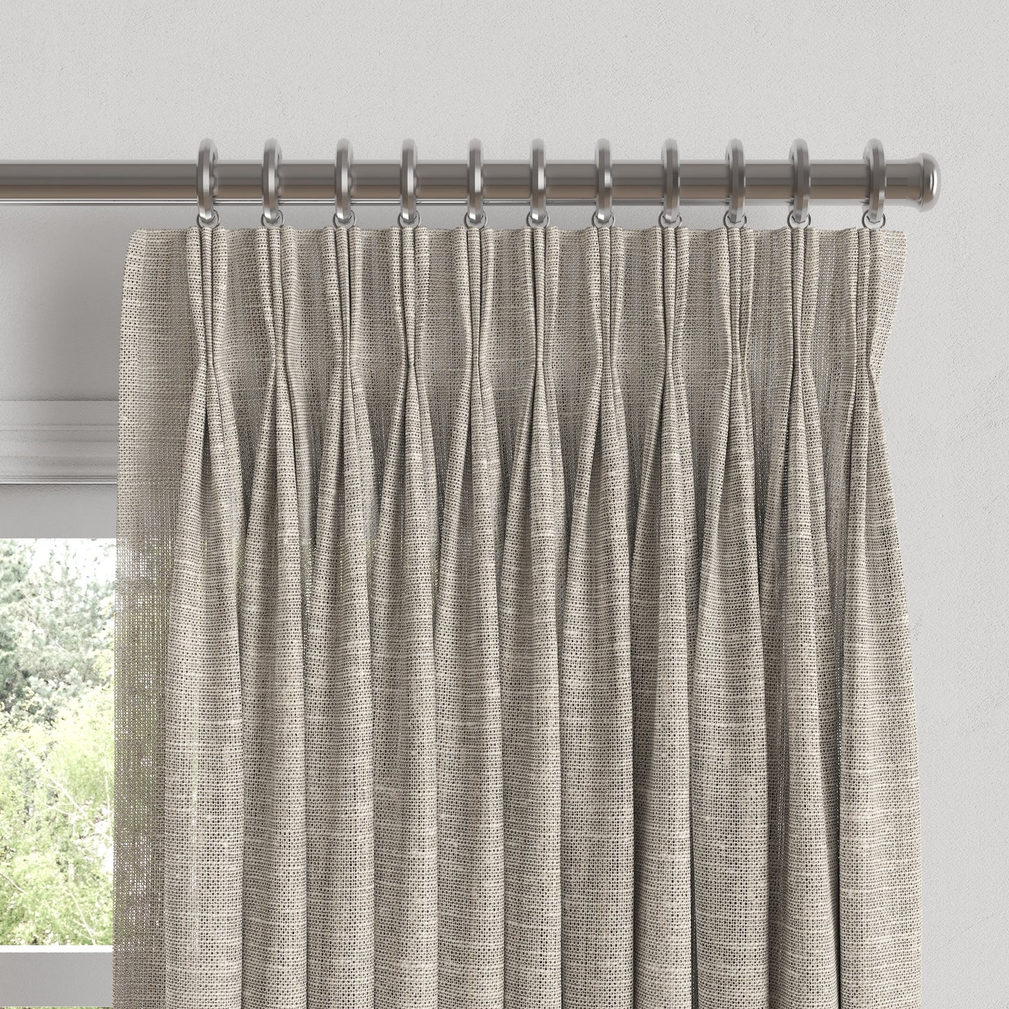 Pinch Pleat Drapery in Linen Sheer - Ivory