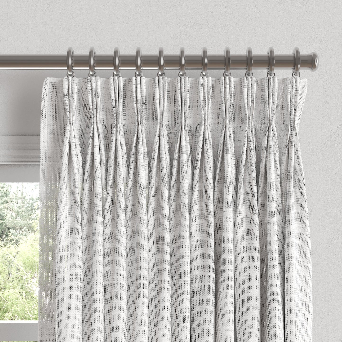 Pinch Pleat Drapery in Linen Sheer - Optic White