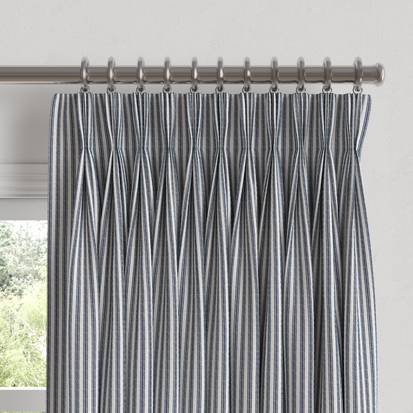 Blue ticking stripe window valance custom made 2024 207