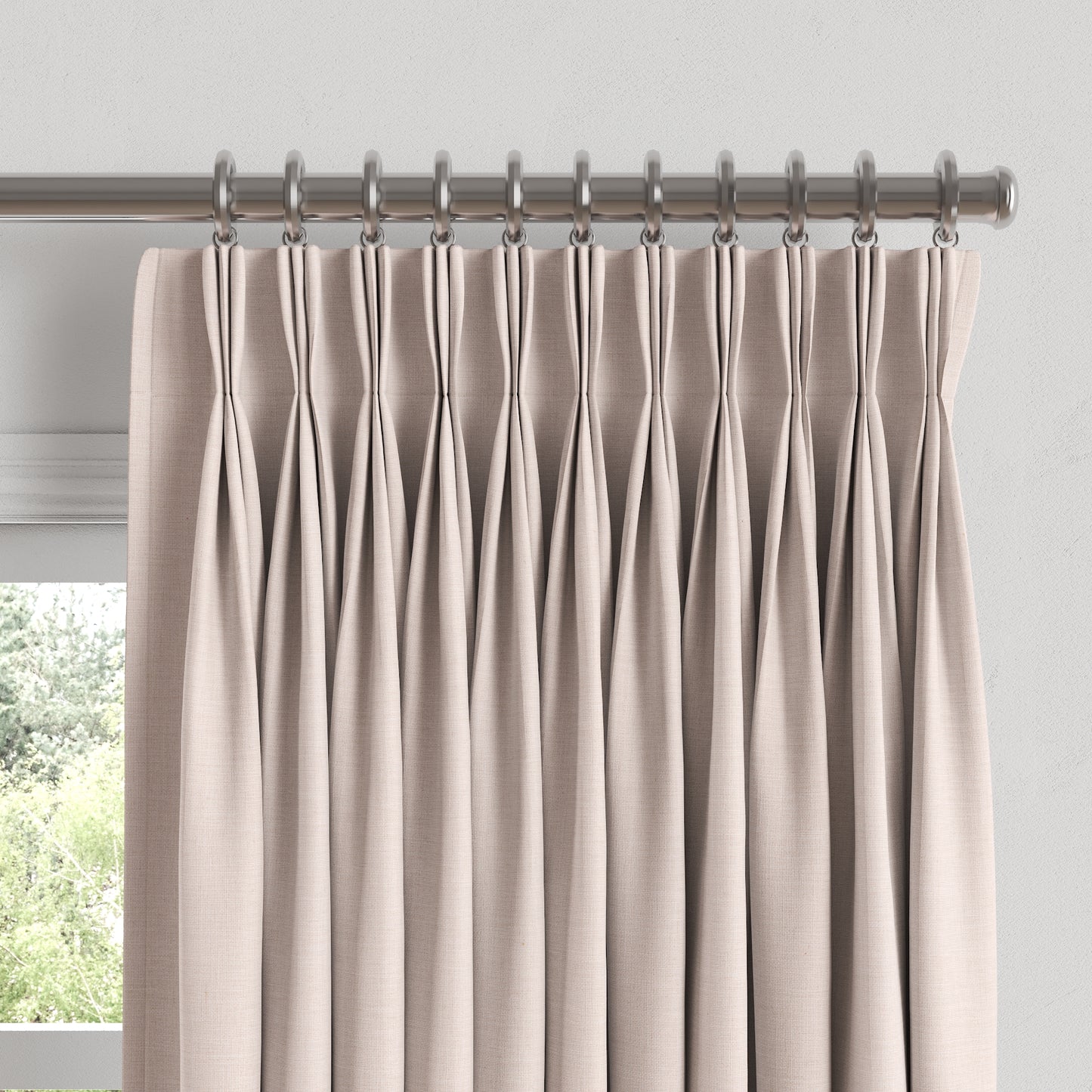Pinch Pleat Drapery in Lush Linen - Cameo