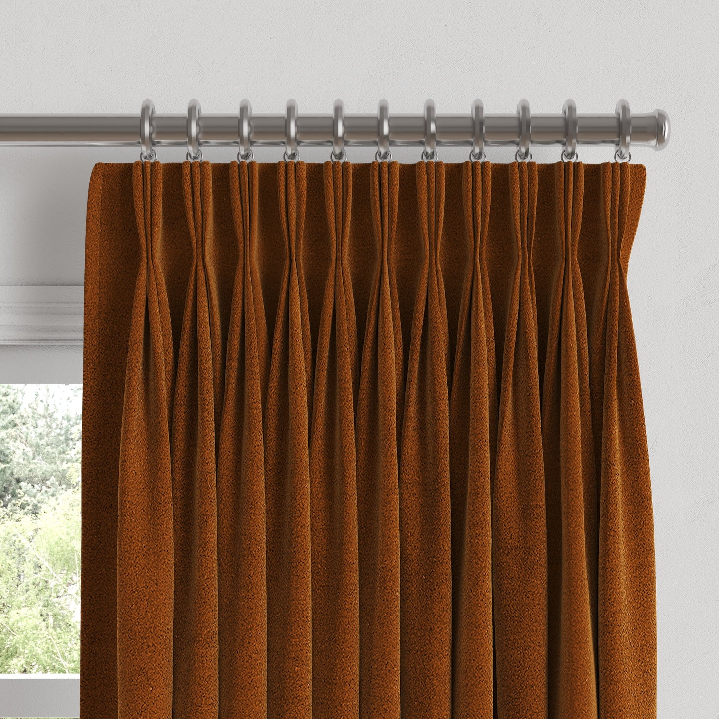 Pinch Pleat Drapery in Classic Velvet - Amber