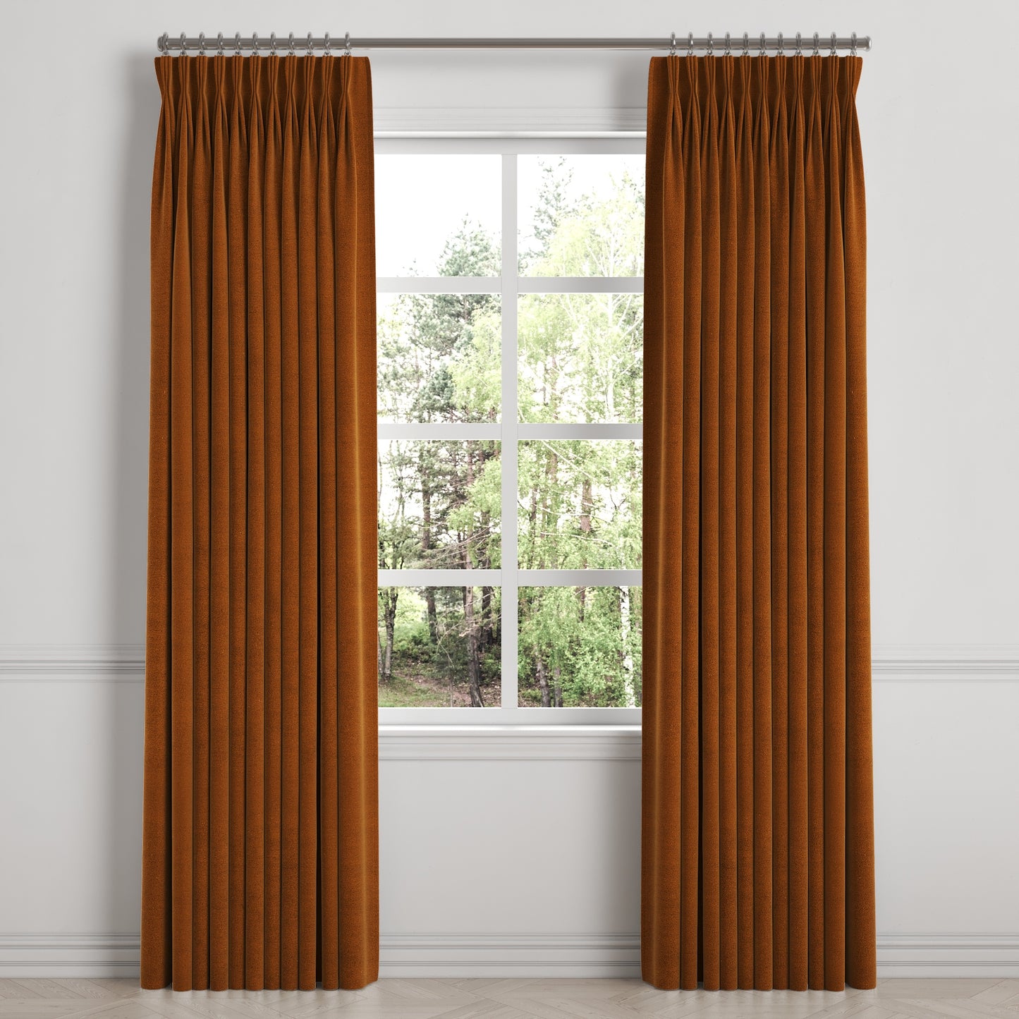 Pinch Pleat Drapery in Classic Velvet - Amber