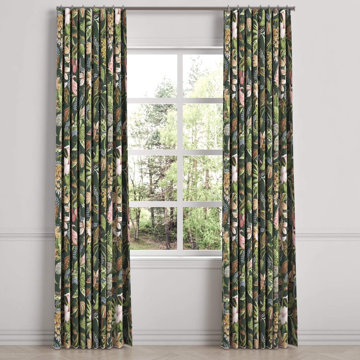 Ripplefold Drapery in Botanical - Forest