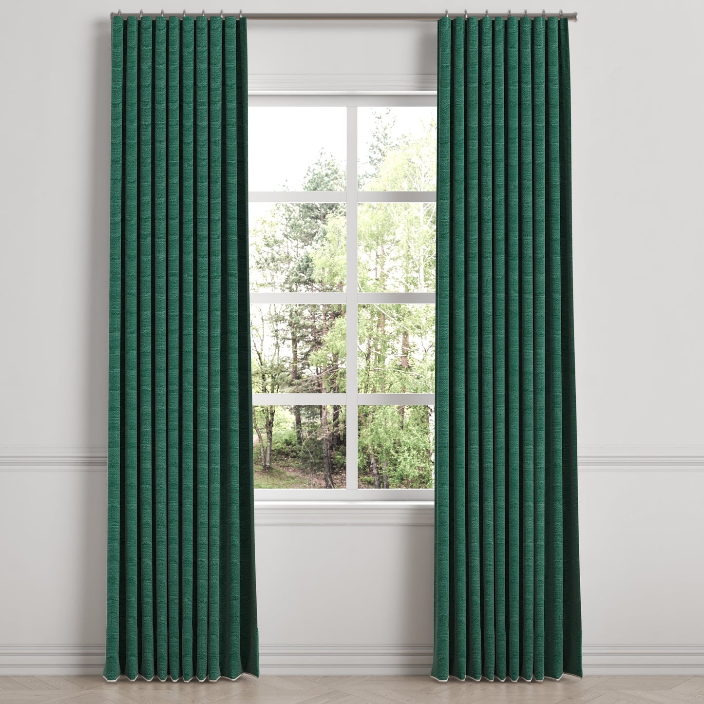 Ripplefold Drapery in Slubby Linen - Spruce