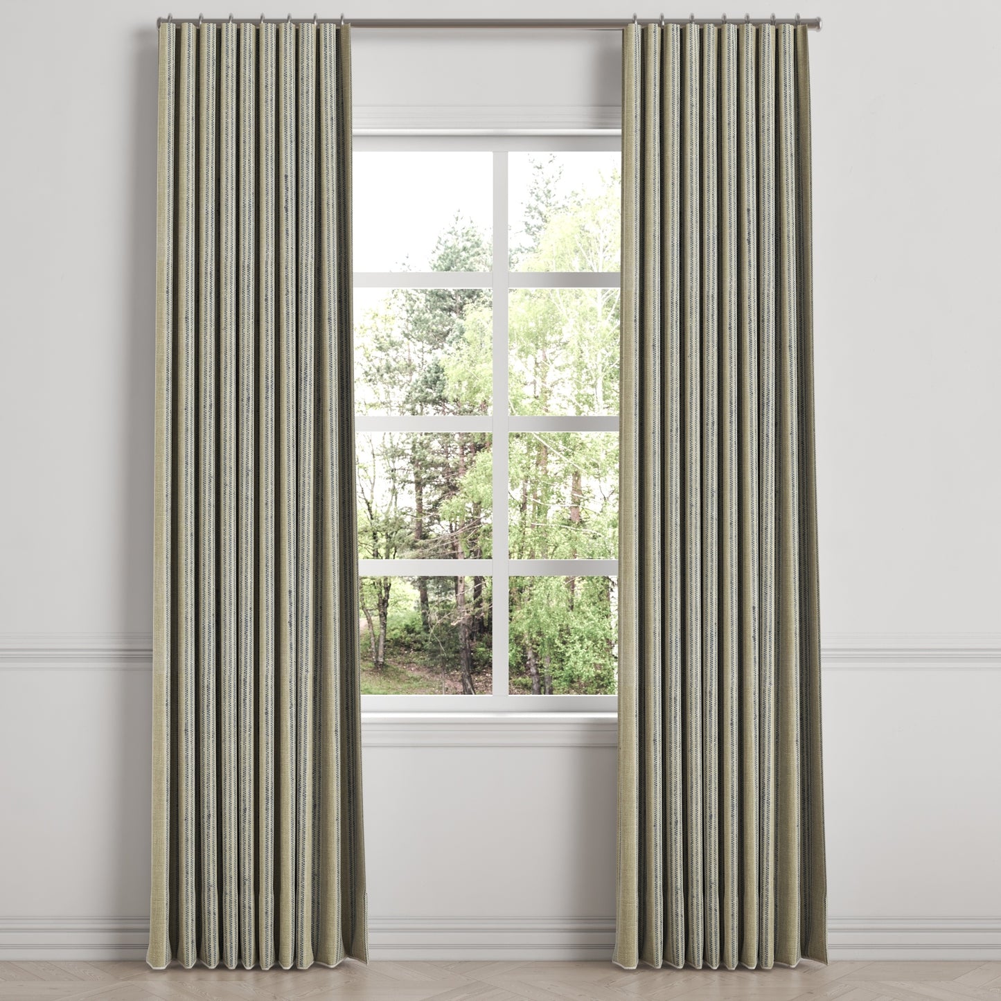 Ripplefold Drapery in Nautical Stripes - Shoreline