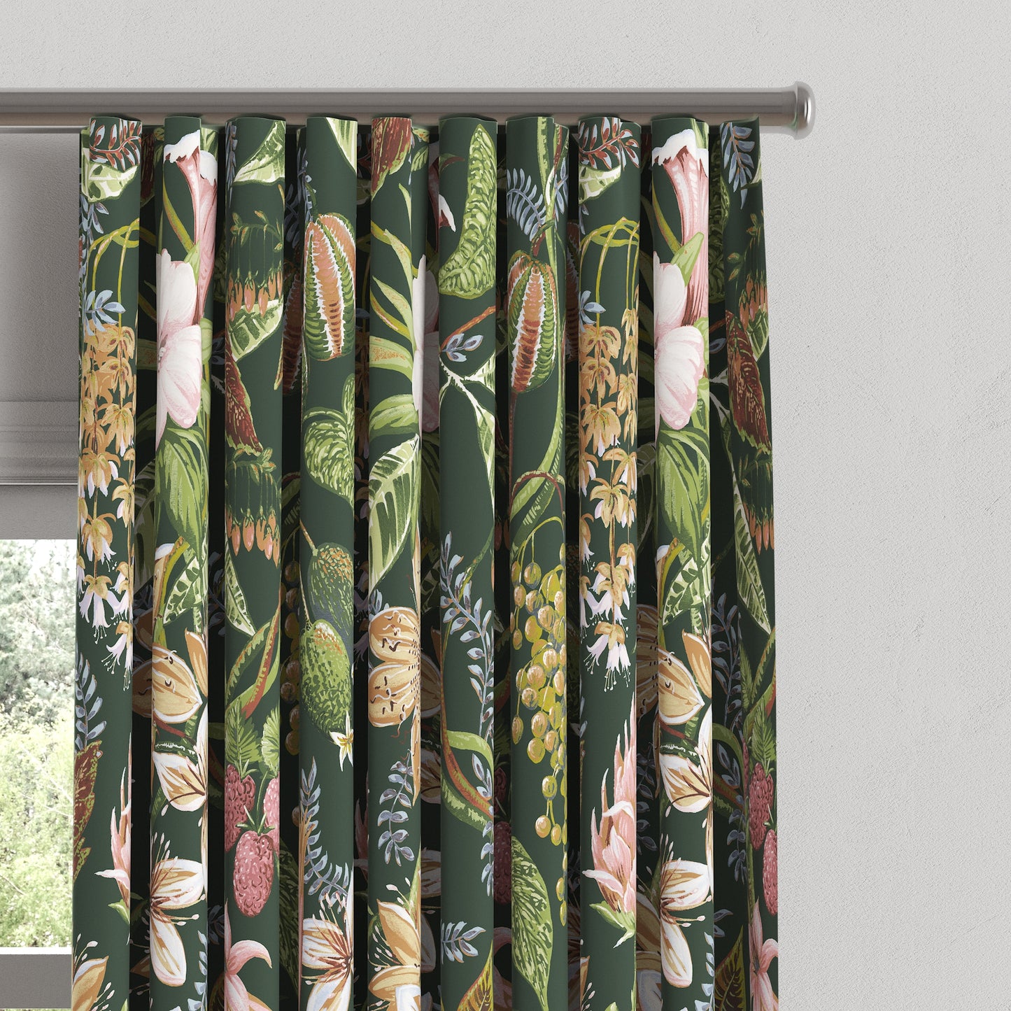 Ripplefold Drapery in Botanical - Forest