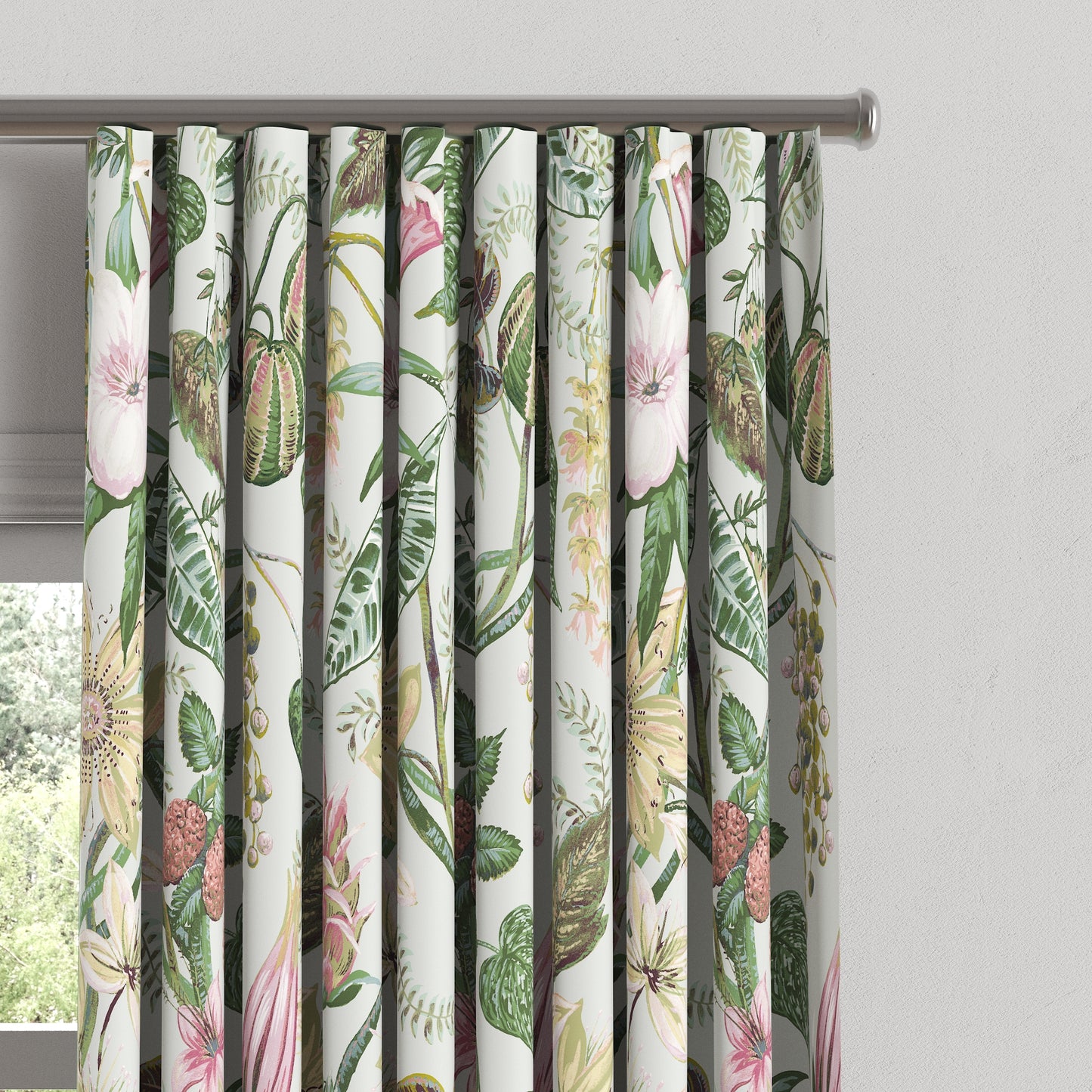 Ripplefold Drapery in Botanical - Seamist