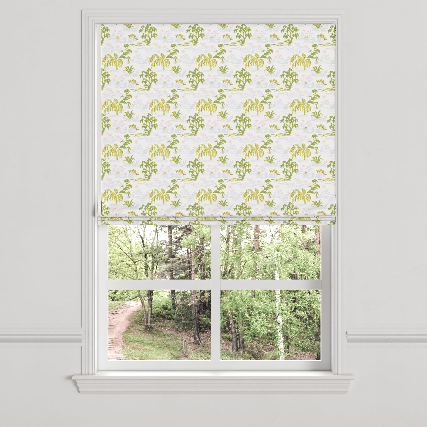 Flat Roman Shade in Meadow - Willow
