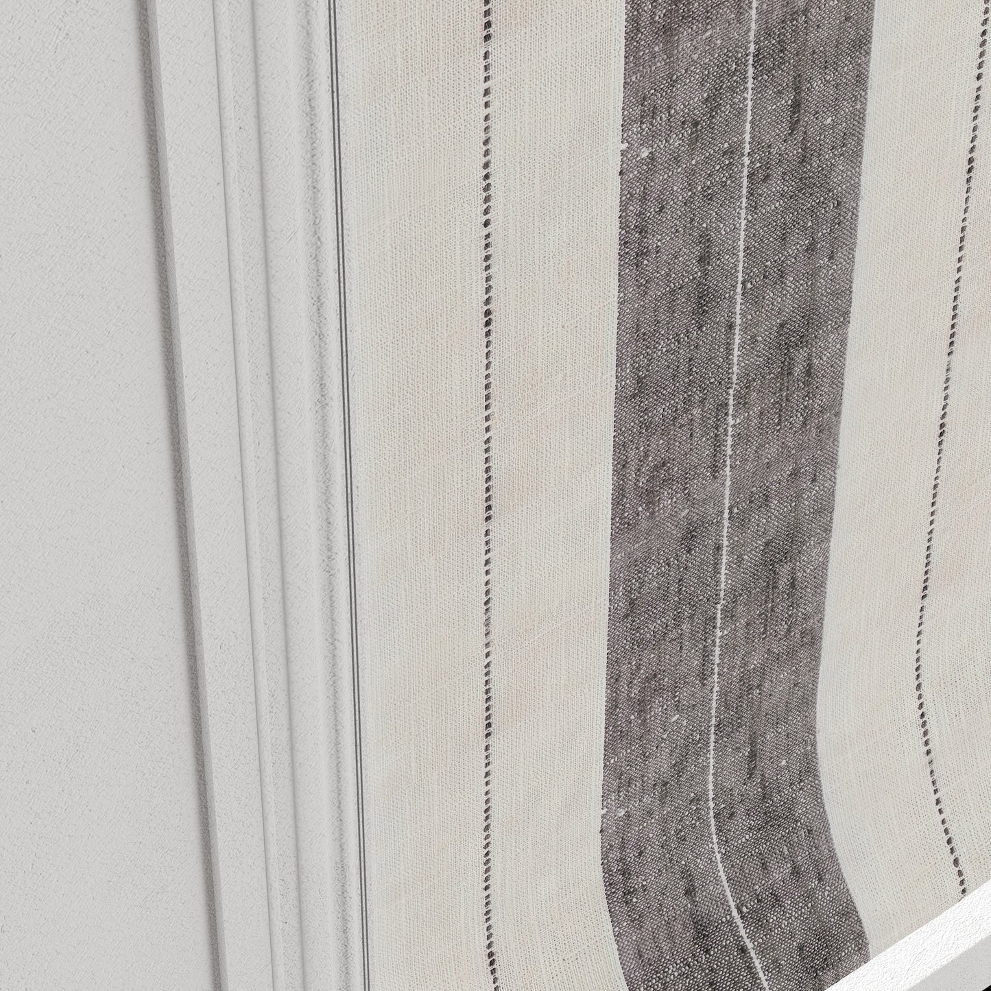 Flat Roman Shade in French Laundry Stripe - Midnights