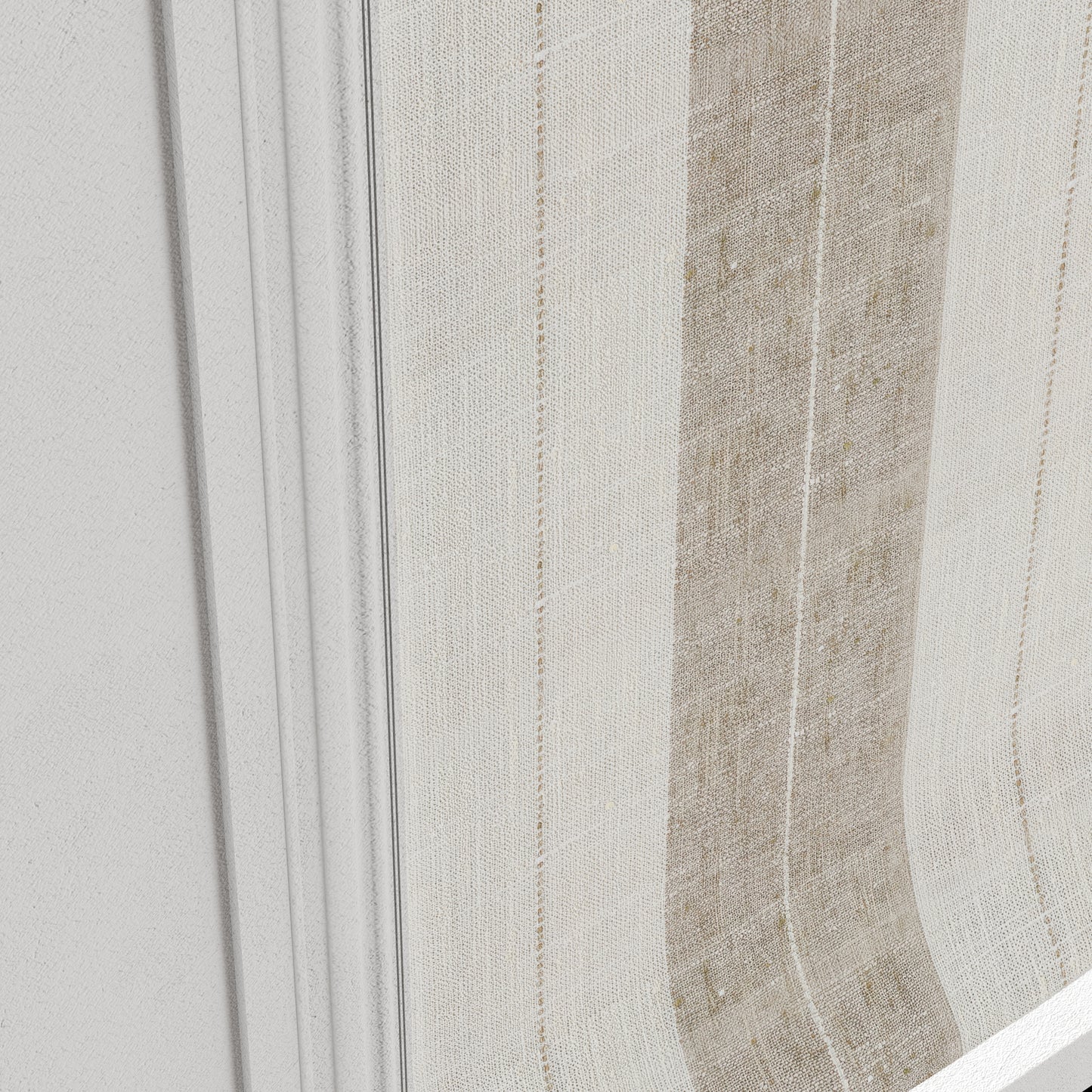 Flat Roman Shade in French Laundry Stripe - Champagne
