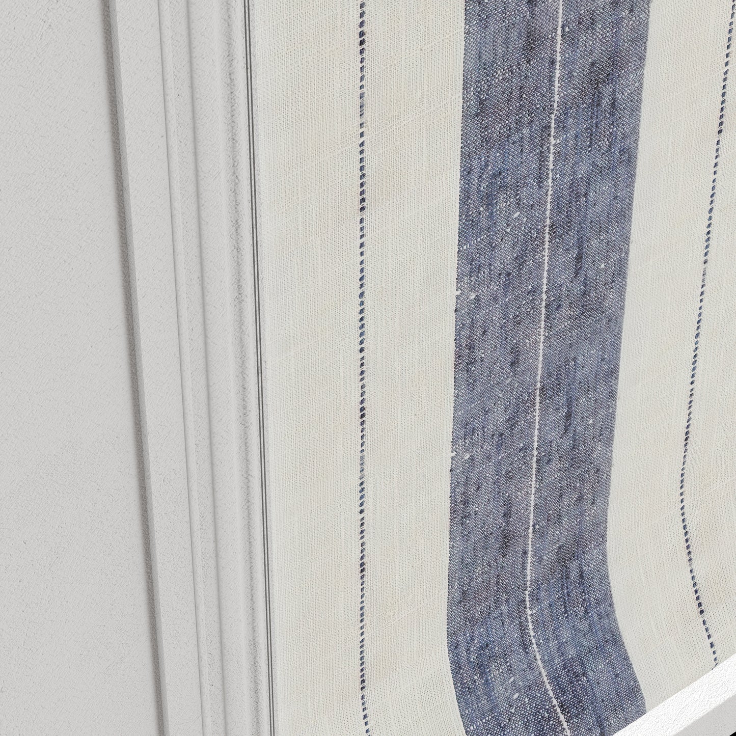 Flat Roman Shade in French Laundry Stripe - Navy