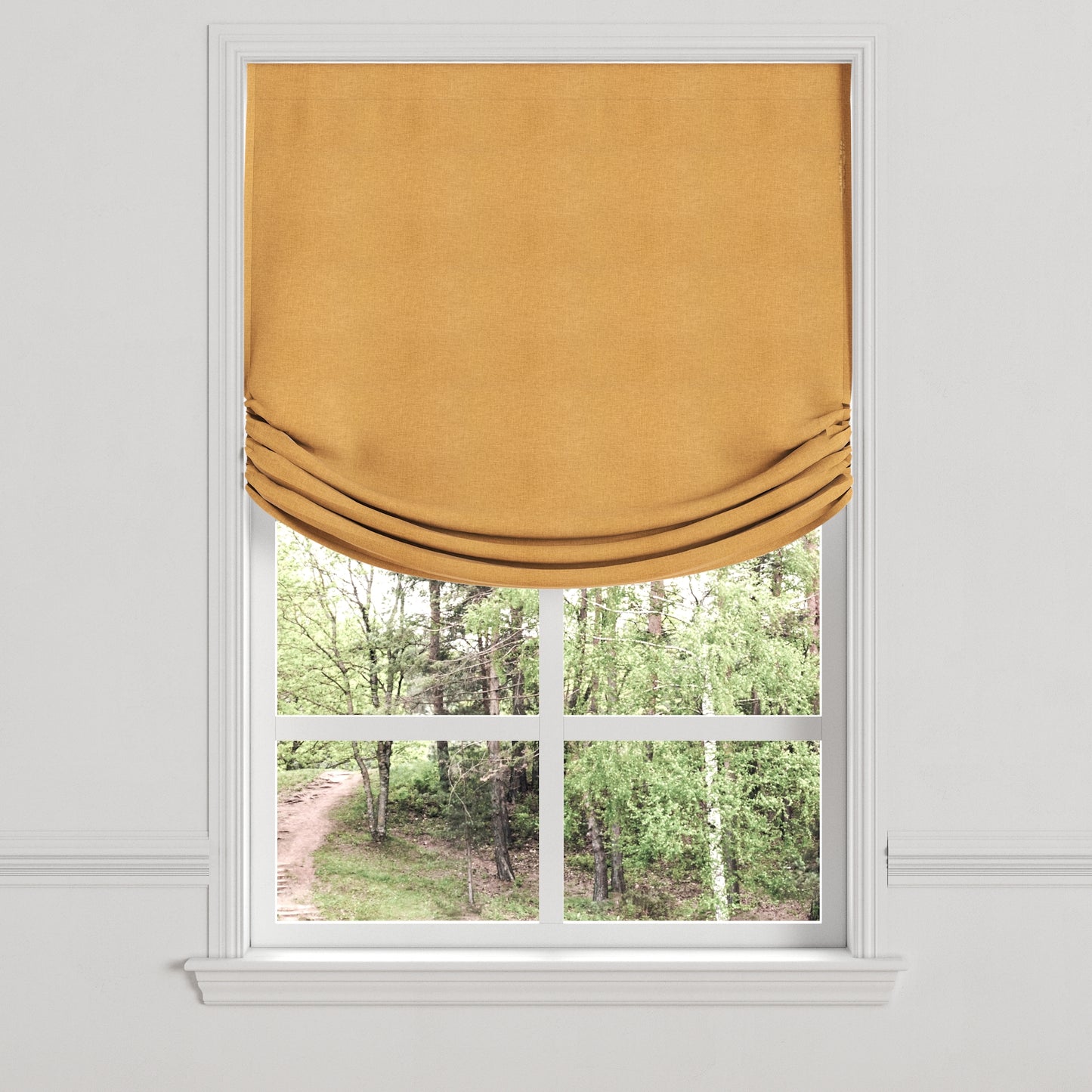 Relaxed Roman Shade in Lush Linen - Turmeric