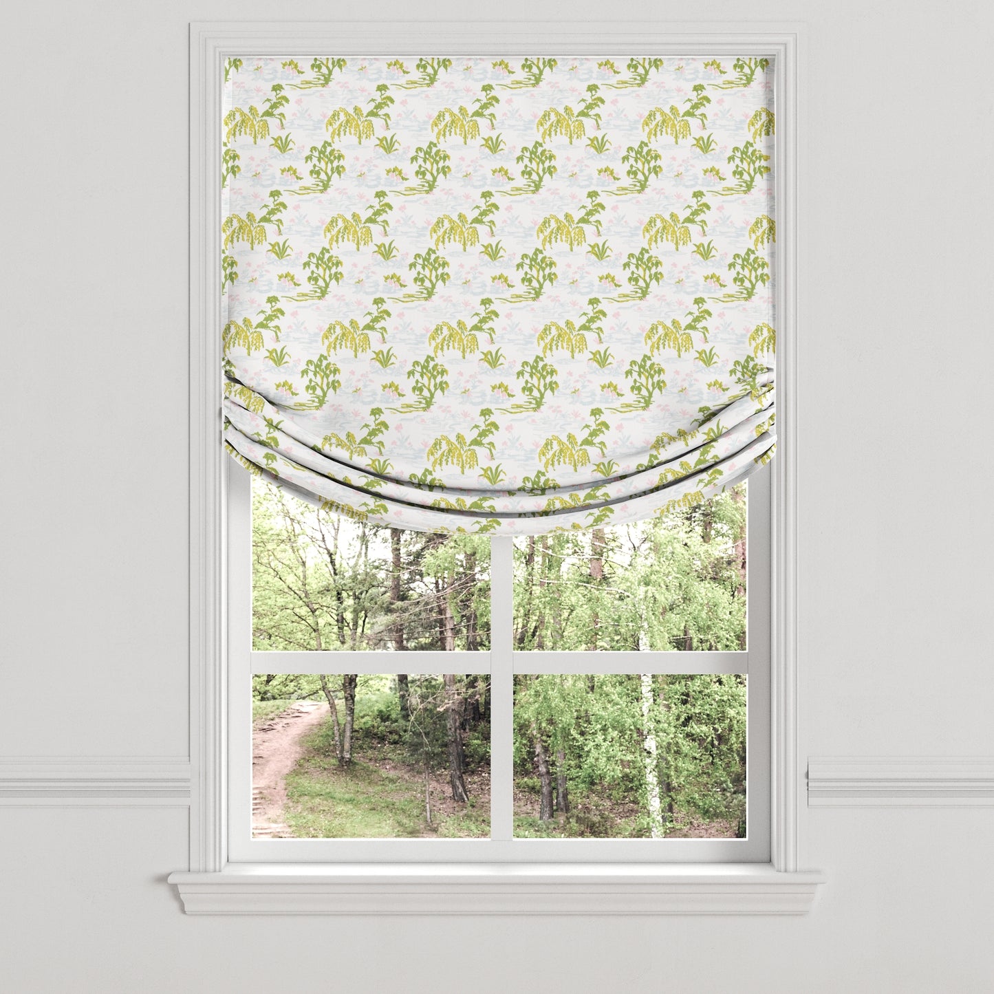 Relaxed Roman Shade in Meadow - Willow