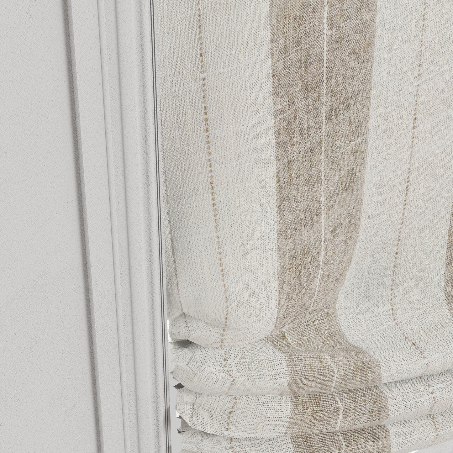 Relaxed Roman Shade in French Laundry Stripe - Champagne