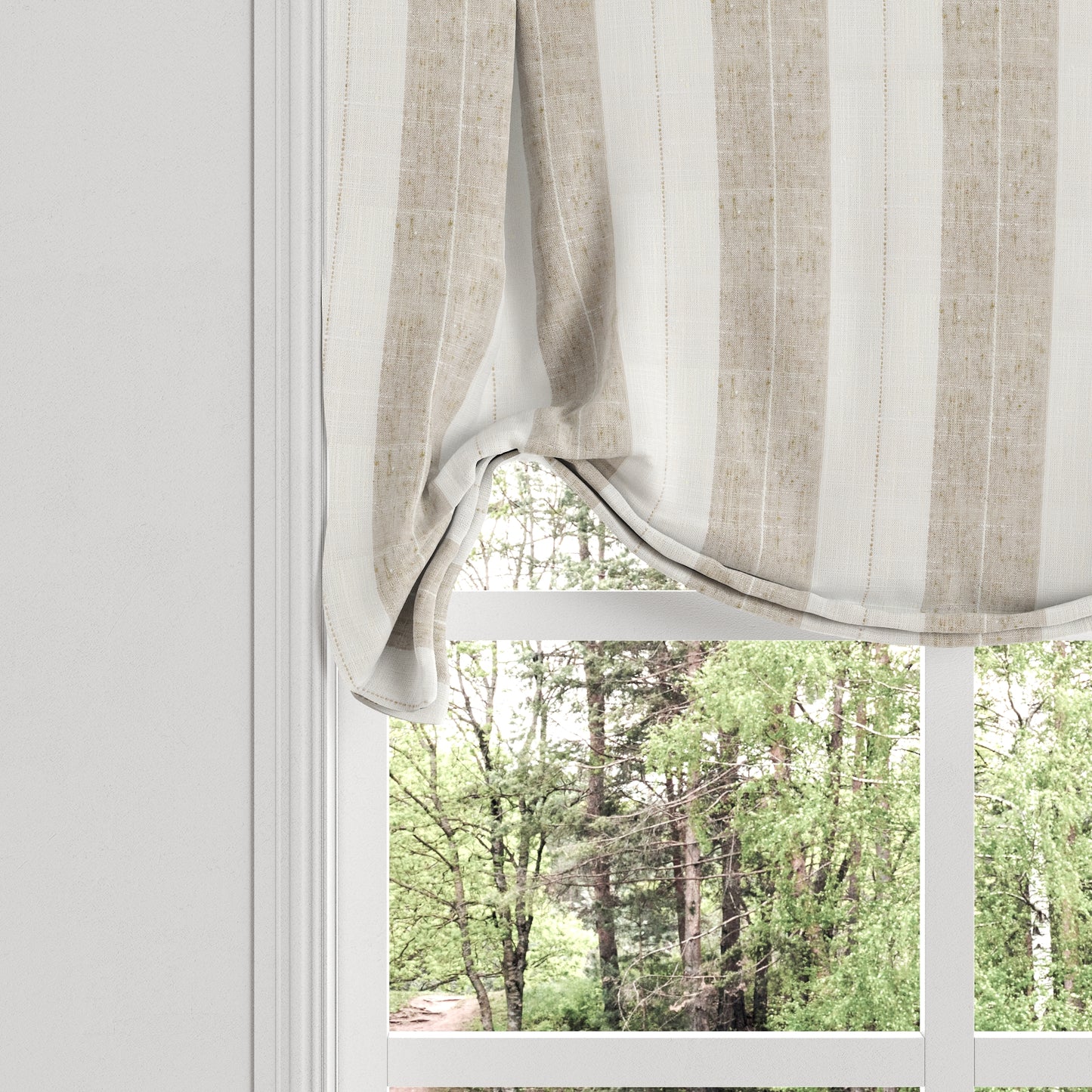 Tulip Roman Shade in French Laundry Stripe - Champagne