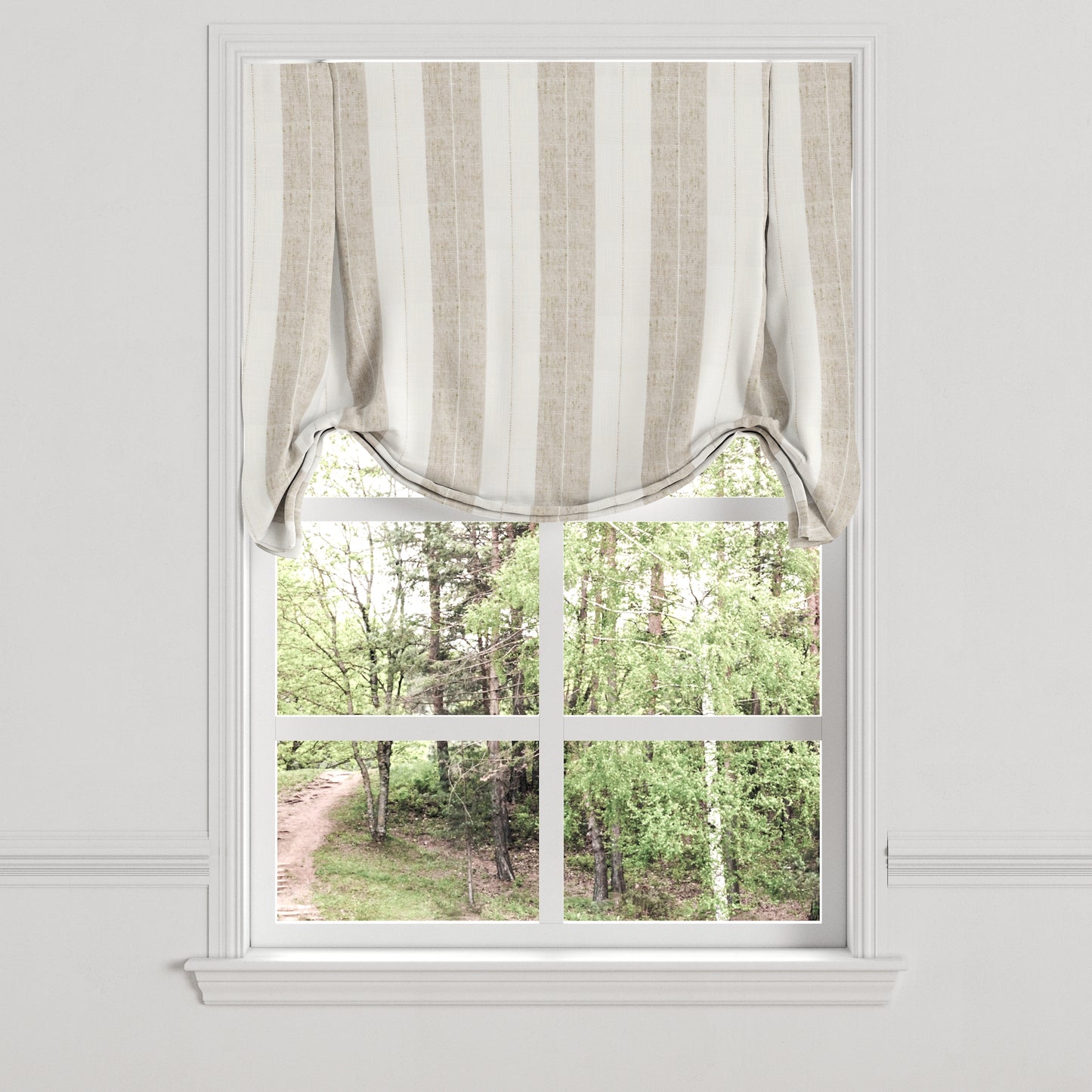 Tulip Roman Shade in French Laundry Stripe - Champagne