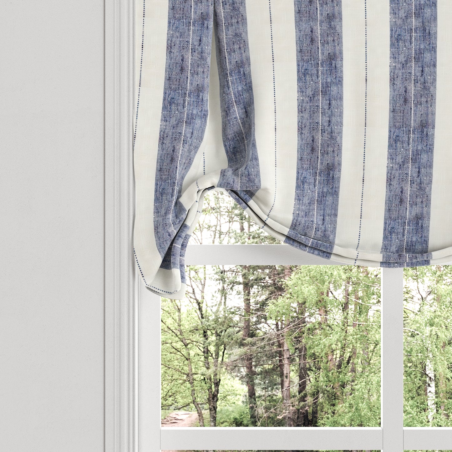 Tulip Roman Shade in French Laundry Stripe - Navy