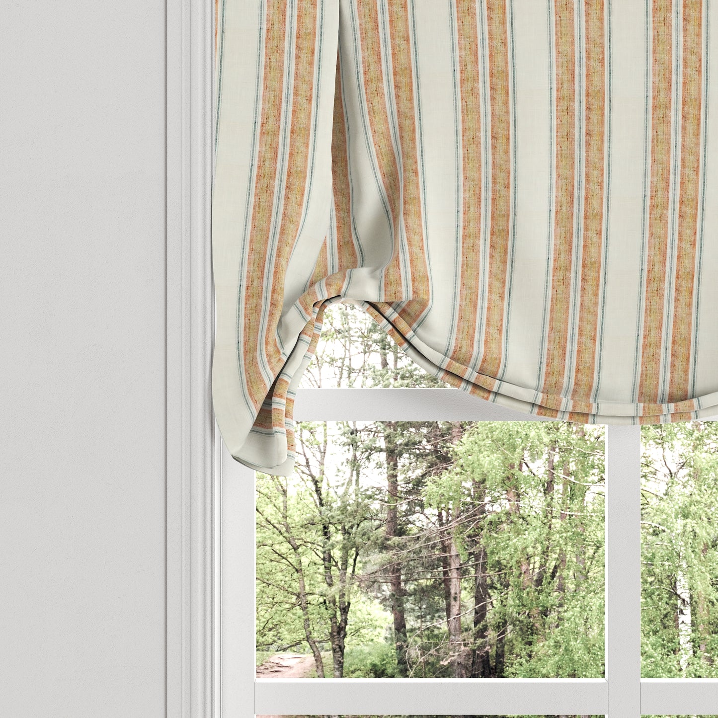 Tulip Roman Shade in French Laundry Stripe - Apricot