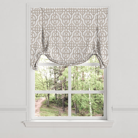 Tulip Roman Shade in Trellis Like It Is - Beige
