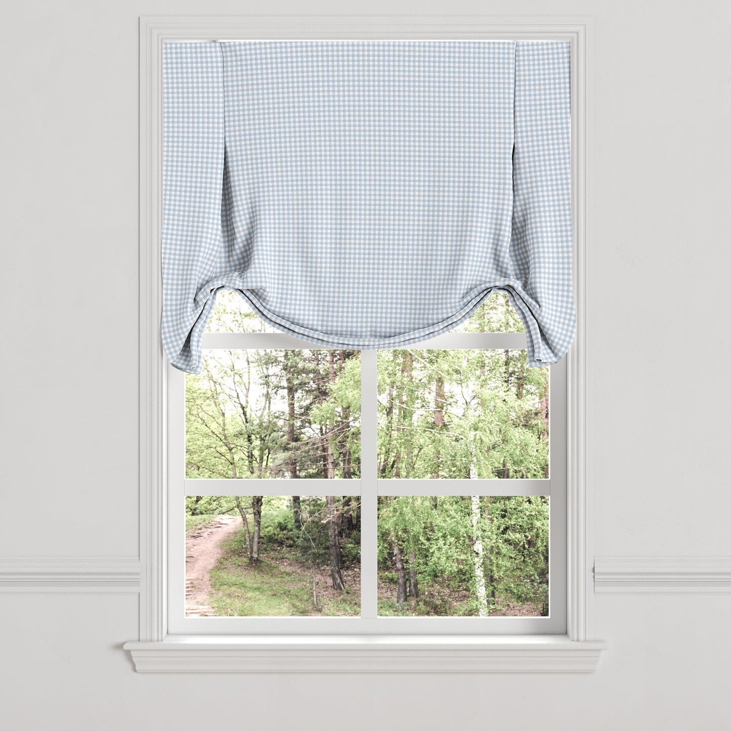 Tulip Roman Shade in Gingham - Blue Jean