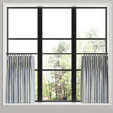 Pinch Pleat Cafe Curtains in All Lined Up - Lake