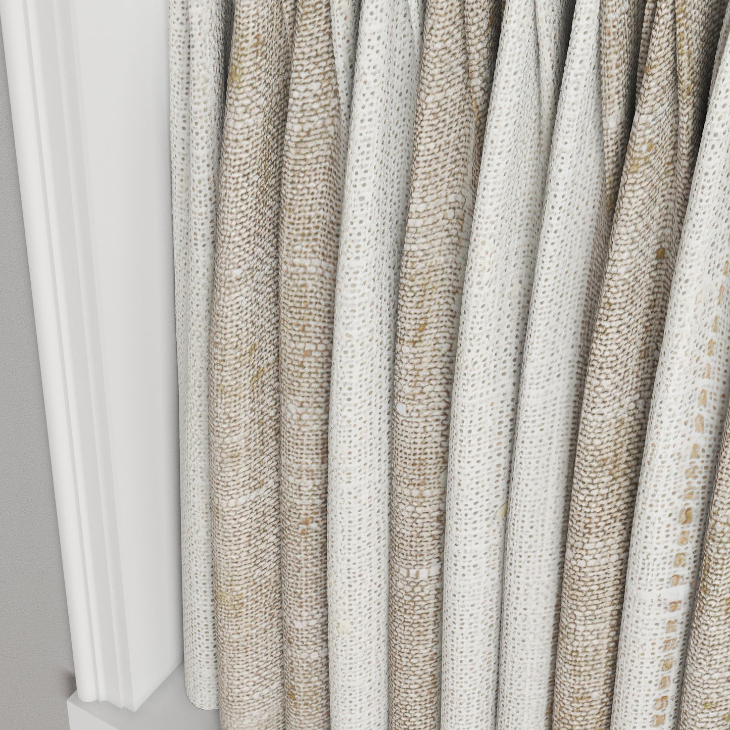 Pinch Pleat Cafe Curtains in French Laundry Stripe - Champagne