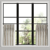 Pinch Pleat Cafe Curtains in French Laundry Stripe - Champagne