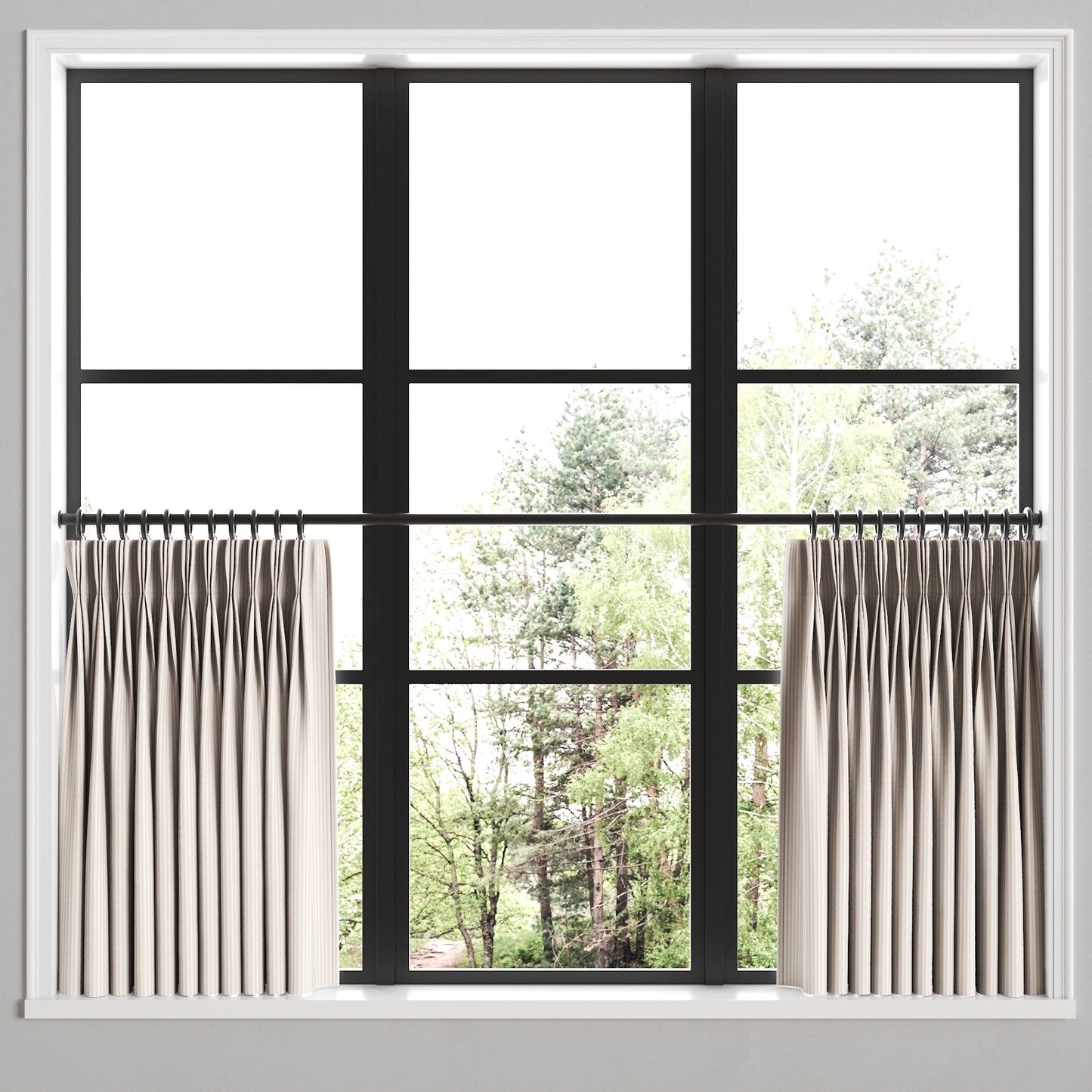 Pinch Pleat Cafe Curtains in Baldwin - Ballet Slipper
