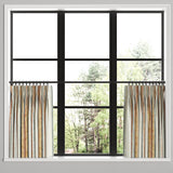 Pinch Pleat Cafe Curtains in French Laundry Stripe - Apricot