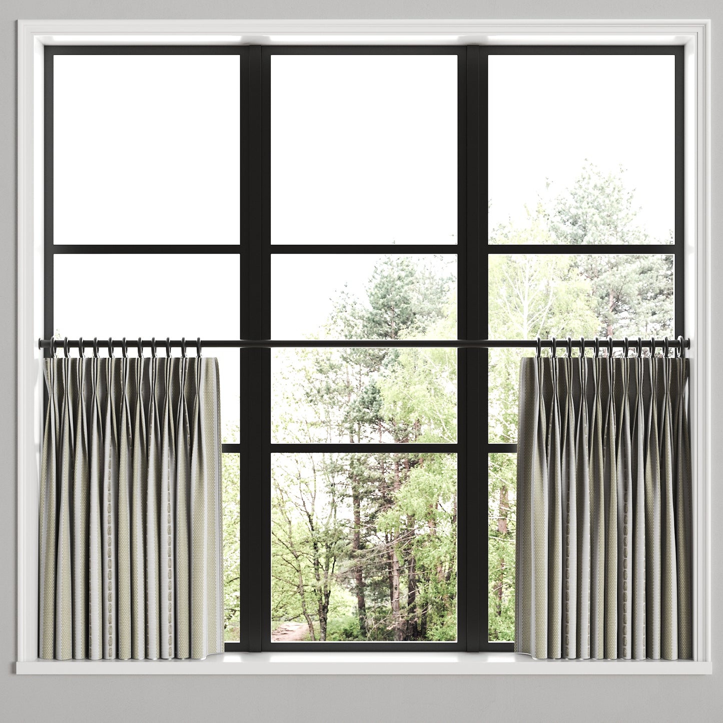 Pinch Pleat Cafe Curtains in Murali Linen