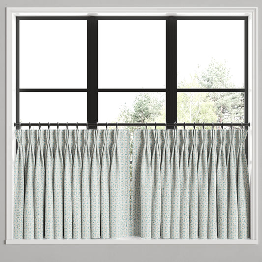 Pinch Pleat Cafe Curtains in Positive Print - Rain