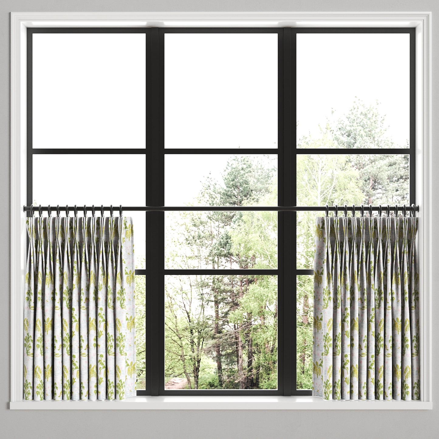 Pinch Pleat Cafe Curtains in Meadow - Willow