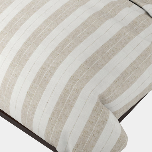 Duvet Cover in French Laundry Stripe - Champagne