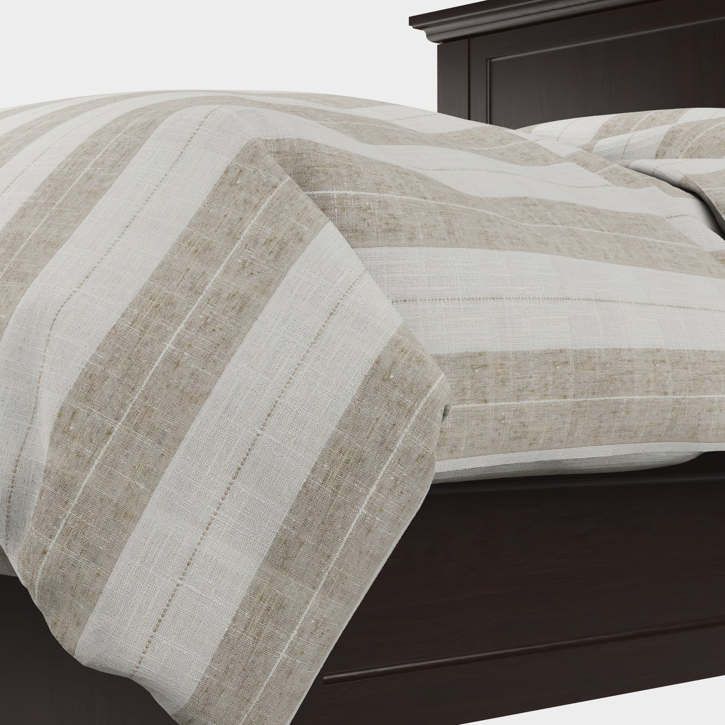 Duvet Cover in French Laundry Stripe - Champagne