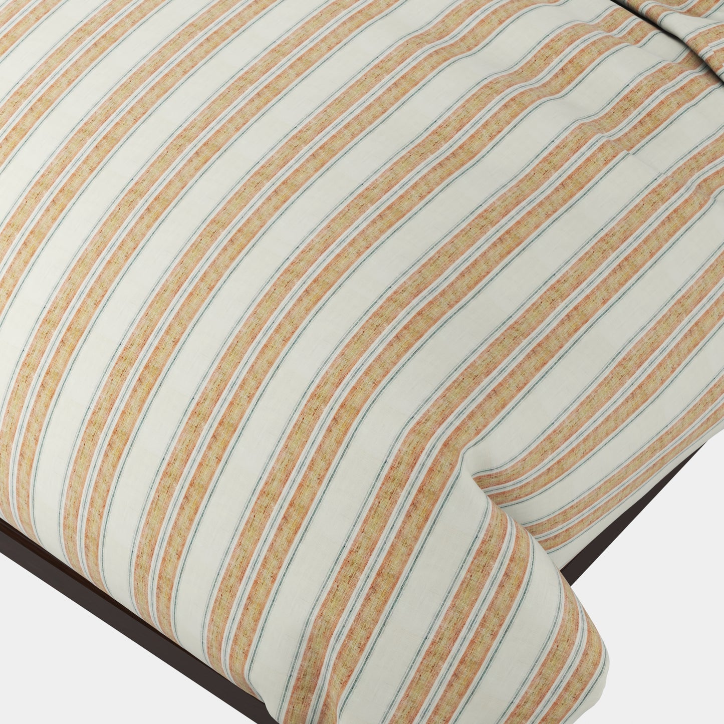 Duvet Cover in French Laundry Stripe - Apricot