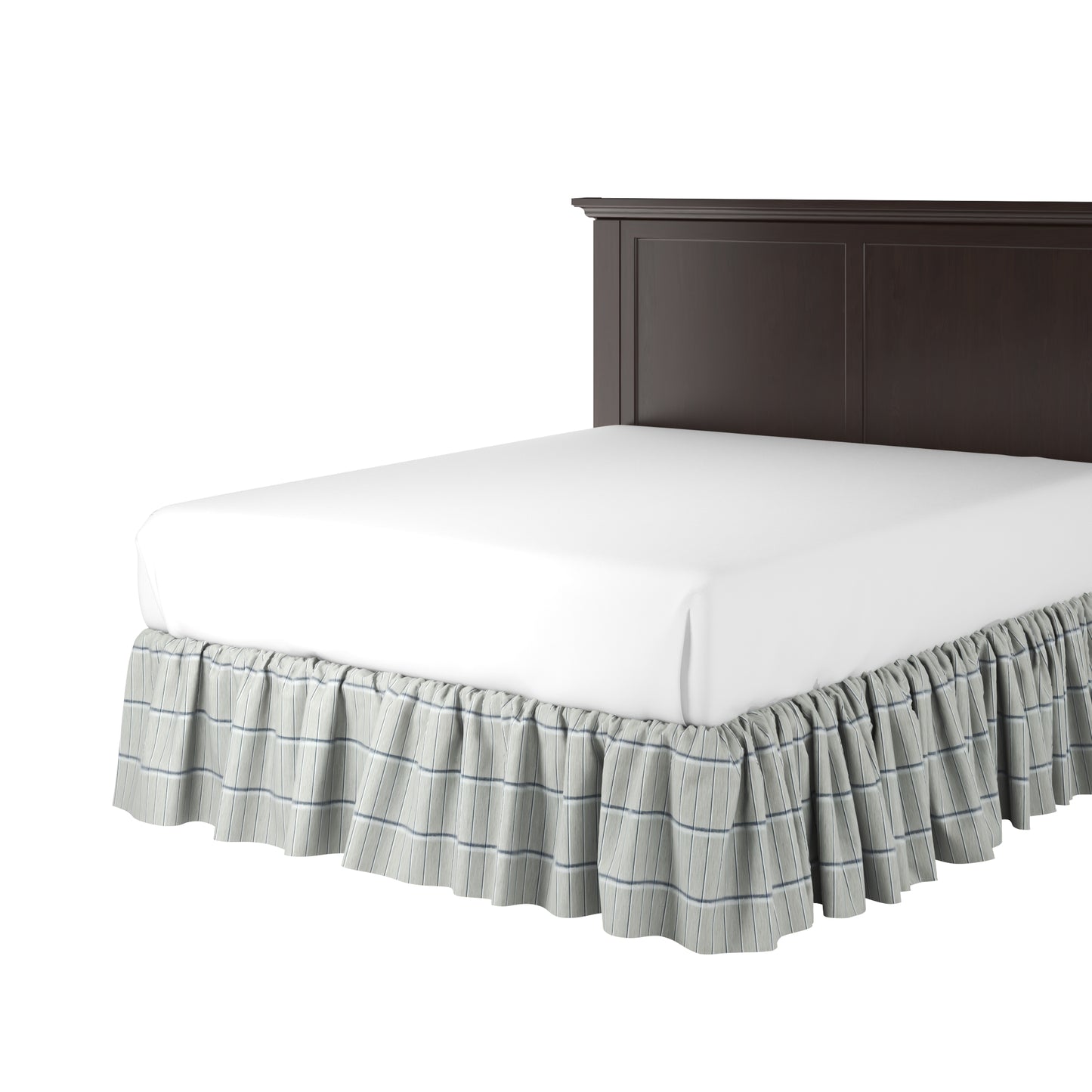 Ruffle Bedskirt in Check With Me - Feather