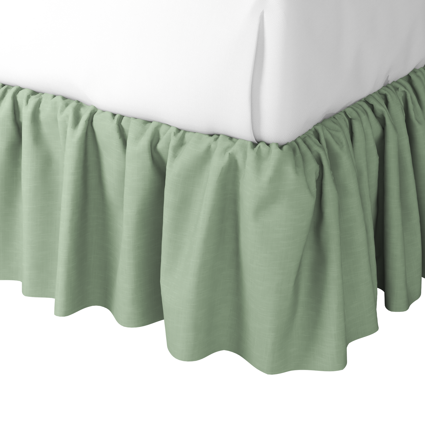 Ruffle Bedskirt in Classic Linen - Olive